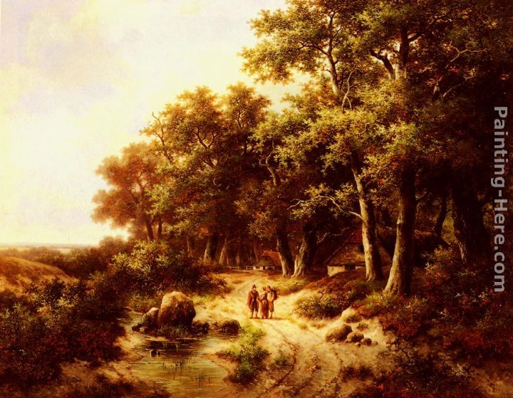 Hendrik Pieter Koekkoek Woodland Travellers